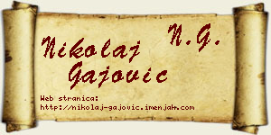 Nikolaj Gajović vizit kartica